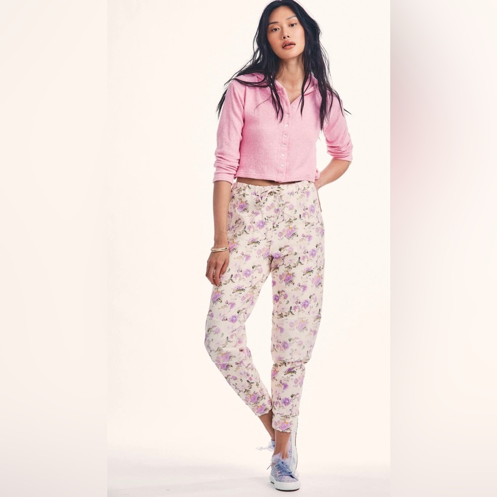 LoveShackFancy Etty Jogger Sweatpants - Ultra Violet Clouds - LSF